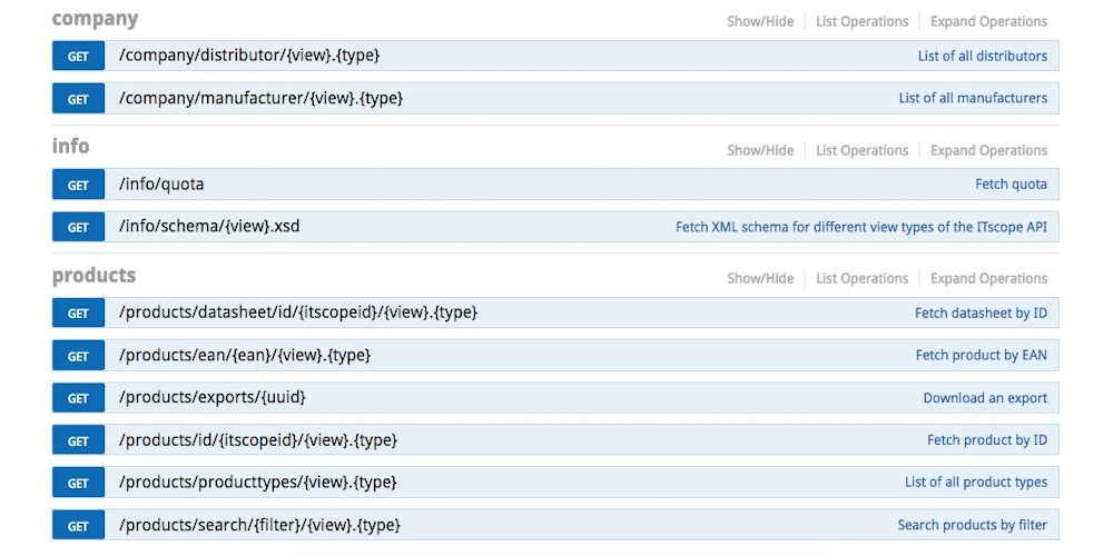 ITscope Product-API